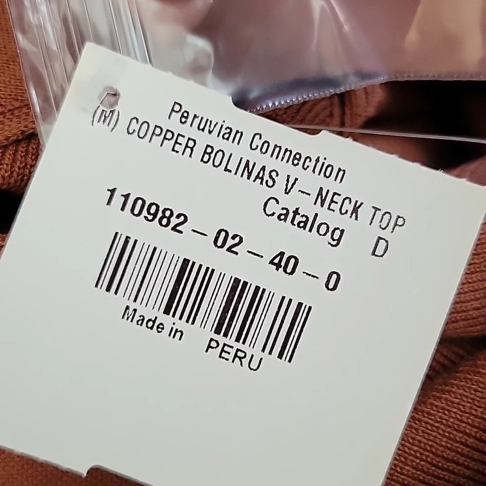 Peruvian Connection Copper Bolinas V-neck short sleeve top and matching … - Picture 9 of 16